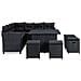 Set Divani da Giardino 6 pz con Cuscini in Polyrattan Nero - Foto miniatura 3