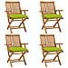 Sedie da Giardino Pieghevoli con Cuscini 4 pz Massello di Teak - Foto miniatura 1