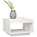 Tavolino Da Salotto Bianco 50x50x33,5 Cm Legno Massello Di Pino - Foto miniatura 3