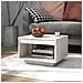 Tavolino Da Salotto Bianco 50x50x33,5 Cm Legno Massello Di Pino - Foto miniatura 1