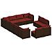 Set Divani Da Giardino 12 Pz Con Cuscini In Polyrattan Marrone - Foto miniatura 1