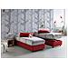 Letto Singolo Sophia, Letto Contenitore Con Rivestimento In Tessuto, 100% Made In Italy, Apertura Frontale, Con Materasso Cm 90x190 Incluso, Rosso - Foto miniatura 1