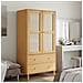 Armadio Senja Aspetto Rattan Marrone 90x55x175 Cm Massello Pino - Foto miniatura 1