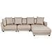 Divano Angolare 3 Posti Con Ottomano Tessuto Beige Sigtuna - Foto miniatura 3