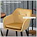 Set di 2 Sedie per Sala da Pranzo con Braccioli Imbottite e in Velluto, 54x56x74cm, Giallo - Foto miniatura 4