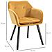 Set di 2 Sedie per Sala da Pranzo con Braccioli Imbottite e in Velluto, 54x56x74cm, Giallo - Foto miniatura 3
