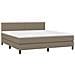 Letto A Molle Con Materasso E Led Tortora 180x200 Cm In Tessuto - Foto miniatura 2