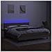 Letto A Molle Con Materasso E Led Tortora 180x200 Cm In Tessuto - Foto miniatura 3