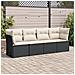 Set Divani Da Giardino 4 Pz Con Cuscini Nero In Polyrattan - Foto miniatura 1
