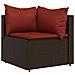 Set Mobili da Giardino 4 pz con Cuscini in Polyrattan Marrone - Foto miniatura 4