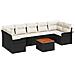 Set di Divani da Giardino 8 Pezzi con Cuscini Nero Polyrattan Acacia - Foto miniatura 1