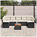 Set di Divani da Giardino 8 Pezzi con Cuscini Nero Polyrattan Acacia - Foto miniatura 3