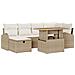 Set di Sofà da Giardino da 7 Pezzi con Cuscini Beige in Polyrattan - Foto miniatura 1
