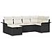 Set Divano da Giardino 6 Pezzi con Cuscini Nero Rattan Poly - Foto miniatura 1