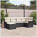 Set Divano da Giardino 6 Pezzi con Cuscini Nero Rattan Poly - Foto miniatura 2