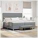 Letto a Molle  con Materasso e Panchina Grigio Chiaro 200x200 cm Tessuto - Foto miniatura 2