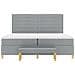 Letto a Molle  con Materasso e Panchina Grigio Chiaro 200x200 cm Tessuto - Foto miniatura 9
