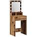 Tavolo da Toeletta con Luci LED - Legno Vecchio, 50x41x135 cm - Foto miniatura 1