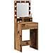 Tavolo da Toeletta con Luci LED - Legno Vecchio, 50x41x135 cm - Foto miniatura 3