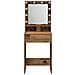 Tavolo da Toeletta con Luci LED - Legno Vecchio, 50x41x135 cm - Foto miniatura 4