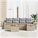 Set Divano da Giardino con cuscino 6 pcs Beige Poly Rattan - Foto miniatura 3