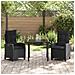 Set da Pranzo per Giardino 3 pcs Nero polyrattan - Foto miniatura 4