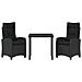 Set da Pranzo per Giardino 3 pcs Nero polyrattan - Foto miniatura 7