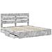 Letto con Contenitore con testiera Grigio cemento 200 x 200 cm - Foto miniatura 5