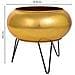 Fioriera Con Supporto In Metallo Dorato 29x29x26,5h - Foto miniatura 4