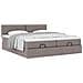 Struttura Letto Pouf con Materassi Tortora 160x200cm in Tessuto - Foto miniatura 5
