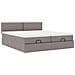 Struttura Letto Pouf con Materassi Tortora 160x200cm in Tessuto - Foto miniatura 6