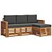 Set divani 4 pcs Naturale e Antracite Legno di Acacia Massello - Foto miniatura 1