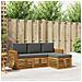 Set divani 4 pcs Naturale e Antracite Legno di Acacia Massello - Foto miniatura 2