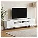 Mobile TV LED a 3 pezzi Bianco Lucido Legno ingegnerizzato - Foto miniatura 9