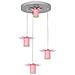 7870 Lampadario In Acciaio Da Soffitto Per Cameretta Bambini, Plafoniera Spot Fiore4, Rosa. - Foto miniatura 1