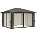 Gazebo Con Tenda 400x300 Cm Grigio Talpa In Alluminio - Foto miniatura 4