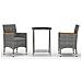 Set Bistrot Giardino 3 Pz Polyrattan E Vetro Temperato Grigio - Foto miniatura 1