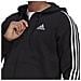 Felpa Da Uomo Con Cappuccio E Zip Essentials 3-stripes Nera Taglia S Codice Gk9051 - Foto miniatura 5