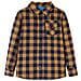 Camicia A Quadri Da Bambino Cognac E Blu 116 - Foto miniatura 1