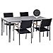 Set Da Giardino 4 Posti Vetro Nero E Rattan Nero 180 Cm Cosoleto /grosseto - Foto miniatura 3