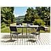 Set Da Giardino 4 Posti Vetro Nero E Rattan Nero 180 Cm Cosoleto /grosseto - Foto miniatura 1