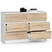 Cassettiera K120, 6 cassetti, 120x40x77 cm, Colore Bianco e Sonoma Quercia - Foto miniatura 2
