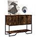 Tavolo Consolle Rovere Fumo 100x35x74,5 Cm In Truciolato - Foto miniatura 3