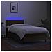 Letto A Molle Materasso E Led Marrone Scuro 100x200 Cm Tessuto - Foto miniatura 3