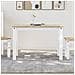Tavolo Da Pranzo Panama Bianco 117x60x75 Cm Legno Massello Pino - Foto miniatura 1