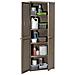 Armadio Da Giardino Marrone 65x45x172 Cm In Pp Aspetto Legno - Foto miniatura 3