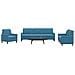 Set di Divani 4 pz con Cuscini Blu in Velluto - Foto miniatura 2