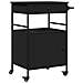 Carrello da Cucina Nero 56x43x89,5 cm in Legno Multistrato - Foto miniatura 1