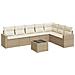 Set Divano da Giardino 8 pz con Cuscini Beige in Polyrattan - Foto miniatura 1