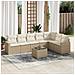 Set Divano da Giardino 8 pz con Cuscini Beige in Polyrattan - Foto miniatura 2